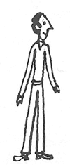 Clipart image of a thin man