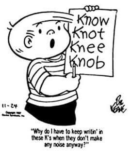 Cartoon about silent letters - the letter K